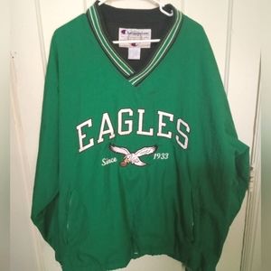 Vintage Champion PHILADELPHIA EAGLES Pullover NFL Jacket - Men's Size LARGE